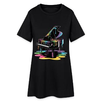 Piano coloré - Robe T-shirt Femme - noir - Devant