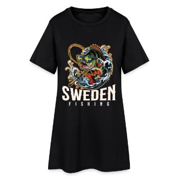 Suède Pêche - Robe T-shirt Femme - noir - Devant