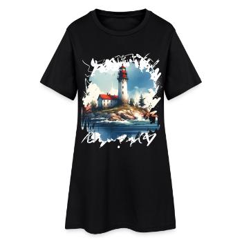 phare - Robe T-shirt Femme - noir - Devant