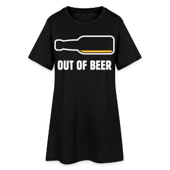 Out Of Beer (Bier / Bierchen / Biertrinker NEG 2C) - Frauen T-Shirt-Kleid - Schwarz - Vorne