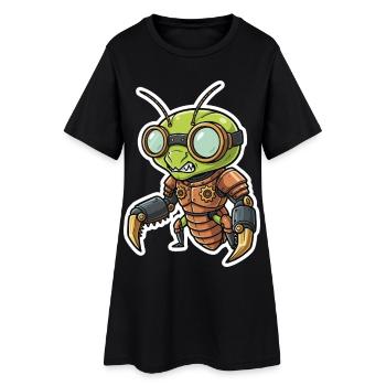 Mante Religieuse Steampunk Armure Cuivre - Robe T-shirt Femme - noir - Devant