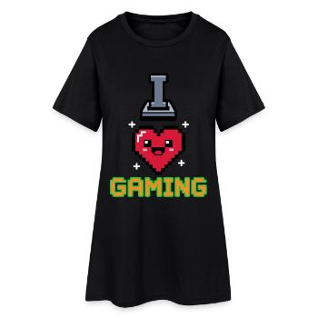 I Love Gaming Heart - Women’s T-Shirt Dress - black - Front
