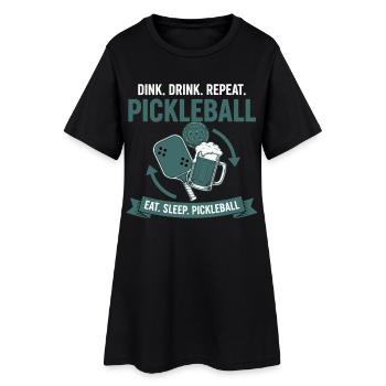Pickleball Funny Player Pickle Ball Pickleball - Women’s T-Shirt Dress - black - Front