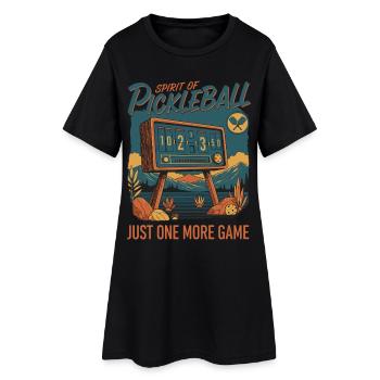 Pickleball Spirit Of Pickleball One More Game - Women’s T-Shirt Dress - black - Front