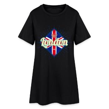 London Stadt UK United Kingdom England Souvenir - Frauen T-Shirt-Kleid - Schwarz - Vorne