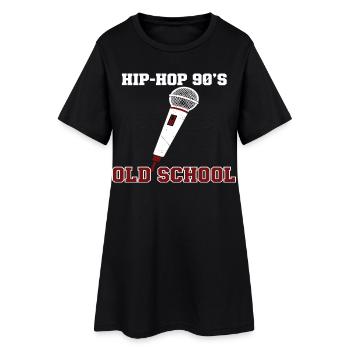 Vinyle DJ Hip-Hop des années 90 Old School - Robe T-shirt Femme - noir - Devant