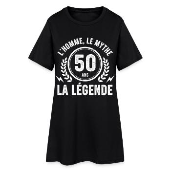 L'Homme Le Mythe 50 Ans La Legende - Robe T-shirt Femme - noir - Devant