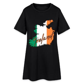 Carte avec le drapeau de l’Irlande, j’adore l’Irlande - Robe T-shirt Femme - noir - Devant