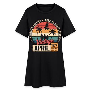 1977 Avril Anniversaire Légende Avril 1977 - Robe T-shirt Femme - noir - Devant