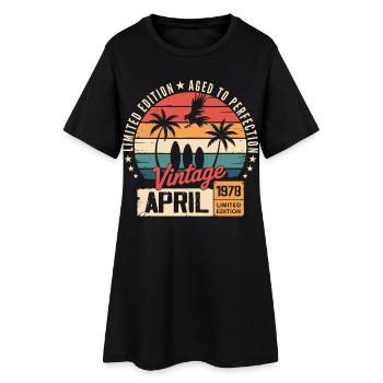 1978 Avril Anniversaire Légende Avril 1978 - Robe T-shirt Femme - noir - Devant