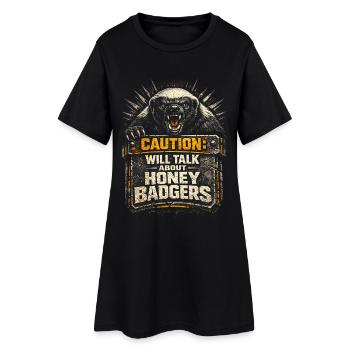 Honigdachs Honey Badger Tier - Frauen T-Shirt-Kleid - Schwarz - Vorne