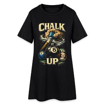 Billard à 8 billes : craie - Robe T-shirt Femme - noir - Devant