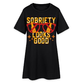 La sobriété antialcoolique abstinente est bonne - Robe T-shirt Femme - noir - Devant