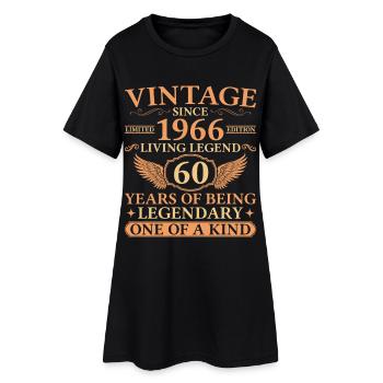 Vintage 1966 – Living Legend 60th Birthday - Women’s T-Shirt Dress - black - Front