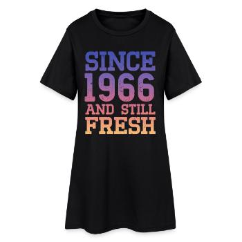 1966 60. Geburtstag - Frauen T-Shirt-Kleid - Schwarz - Vorne