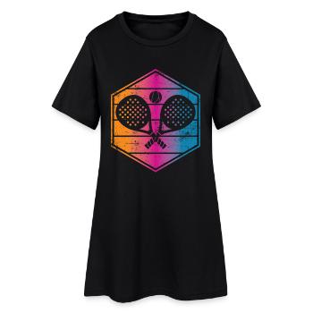 Padel Sport Vintage - Frauen T-Shirt-Kleid - Schwarz - Vorne
