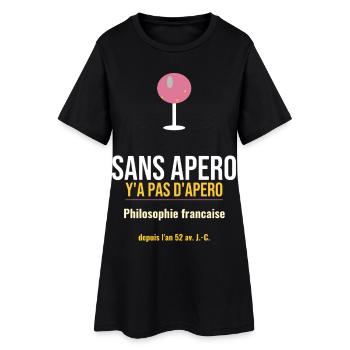 Sans Apero: Philosophie Française - Robe T-shirt Femme - noir - Devant