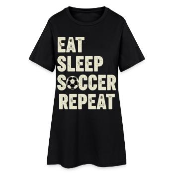 Mange, Dors Football Fan répété de football - Robe T-shirt Femme - noir - Devant
