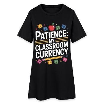 Enseignant en primaire : patience : ma carrière d’enseignant - Robe T-shirt Femme - noir - Devant