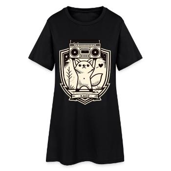 Kitty Boombox Crest - Women’s T-Shirt Dress - black - Front