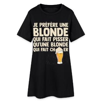 Humour Blonde Bière Beauf Apéro Bistrot Drôle bbq - Robe T-shirt Femme - noir - Devant