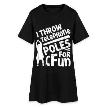 Jeux du Festival écossais : Highlander Lancer de caber - Robe T-shirt Femme - noir - Devant