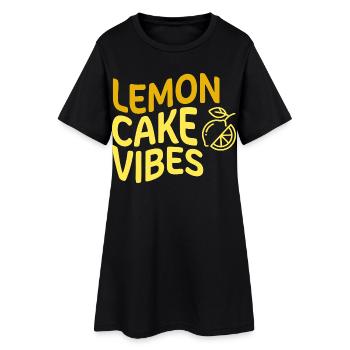 Lemon Cake Vibes Zitronenkuchen - Frauen T-Shirt-Kleid - Schwarz - Vorne