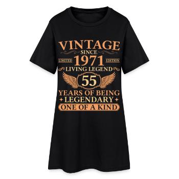 Original 1971 Vintage – 55th Birthday Legend - Women’s T-Shirt Dress - black - Front