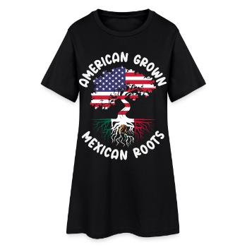 Fierté du Mexique & Maison Drapeau du Mexique - Robe T-shirt Femme - noir - Devant