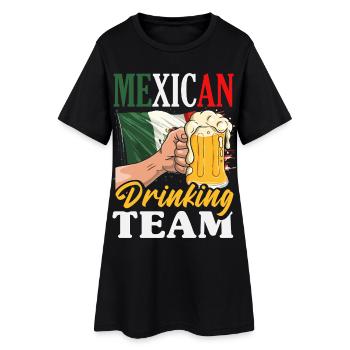 Fierté du Mexique & Maison Drapeau du Mexique - Robe T-shirt Femme - noir - Devant