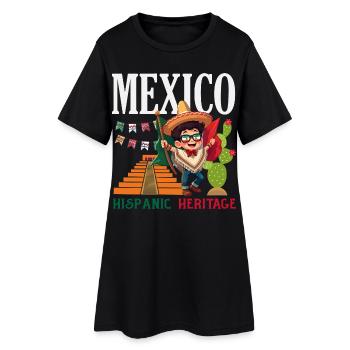 Fierté du Mexique & Maison Drapeau du Mexique - Robe T-shirt Femme - noir - Devant