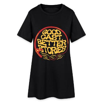 Pêche à la mouche Pêcheurs à la mouche - Robe T-shirt Femme - noir - Devant