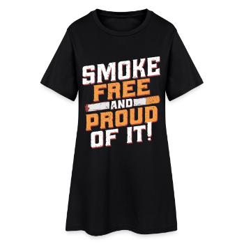 Ex non-fumeur, fumeur, sans fumée et fier - Robe T-shirt Femme - noir - Devant