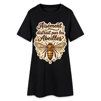 Apiculteur apicultrice abeilles humour apiculture - Robe T-shirt Femme - noir - Devant