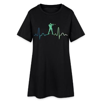 biathlon battement de coeur biathlete  - Robe T-shirt Femme - noir - Devant