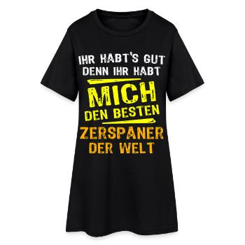 Zerspaner Geschenk - Frauen T-Shirt-Kleid - Schwarz - Vorne