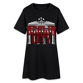 Lettrage de Berlin City avec porte de Brandebourg - Robe T-shirt Femme - noir - Devant