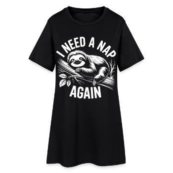 Mode veille paresseux sur la branche - Robe T-shirt Femme - noir - Devant