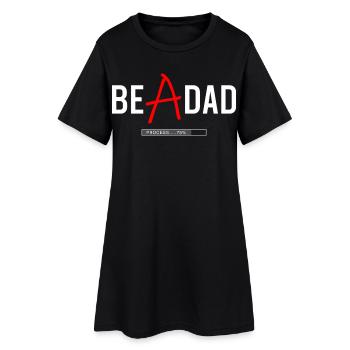 Papa en t-shirt en processus – Futur papa - Robe T-shirt Femme - noir - Devant