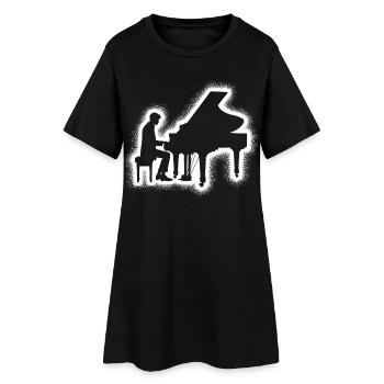 Piano Pianiste Garçons Garçons Piano pour enfants - Robe T-shirt Femme - noir - Devant