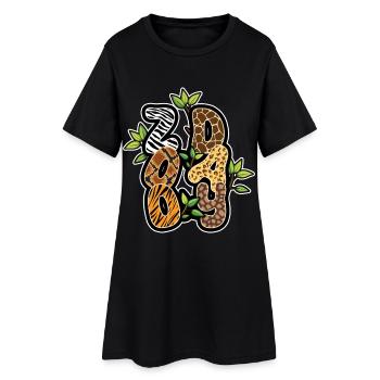 Tiere Zoo Party Dschungel Zoo Tag Safari - Frauen T-Shirt-Kleid - Schwarz - Vorne