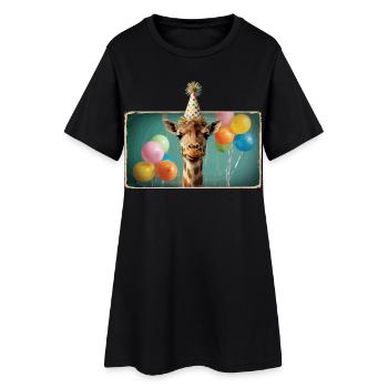 Fête Zoo Animaux Girafes Anniversaire du Zoo de la Jungle - Robe T-shirt Femme - noir - Devant