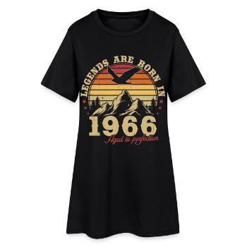Legends Will Be 1966 Vintage Birthday Gift - Women’s T-Shirt Dress - black - Front