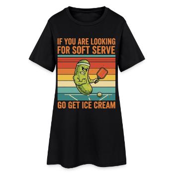 Pickleball Joueur drôle Soft Serve Va chercher Icecreme - Robe T-shirt Femme - noir - Devant