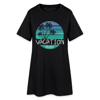 Vacation Fashion Retro Palm Trees Sunset Beach - Women’s T-Shirt Dress - black - Front