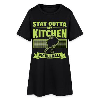 Pickleball Reste hors de ma cuisine Jeu drôle de joueur - Robe T-shirt Femme - noir - Devant