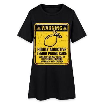 Avertissement : Danger d’addiction Gâteau au citron - Robe T-shirt Femme - noir - Devant