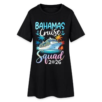 Bahamas Cruise Squad 2026 - Women’s T-Shirt Dress - black - Front