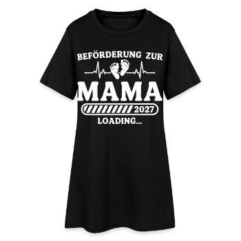Schwangerschaft Ankündigen Werdende Mama 2027 - Frauen T-Shirt-Kleid - Schwarz - Vorne