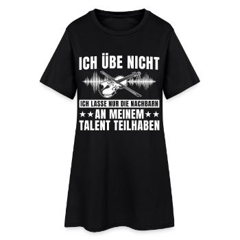 Geige Ich übe nicht - Violinist Geschenkidee - Frauen T-Shirt-Kleid - Schwarz - Vorne